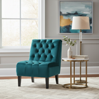 Fauteuil d'appoint sans accoudoirs capitonné en velours – 1 place, plusieurs coloris