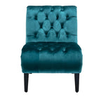 Fauteuil d'appoint sans accoudoirs capitonné en velours – 1 place, plusieurs coloris
