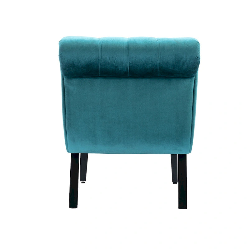 Fauteuil d'appoint sans accoudoirs capitonné en velours – 1 place, plusieurs coloris