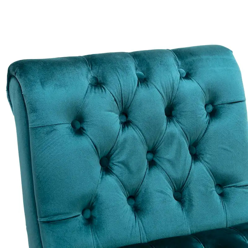Fauteuil d'appoint sans accoudoirs capitonné en velours – 1 place, plusieurs coloris