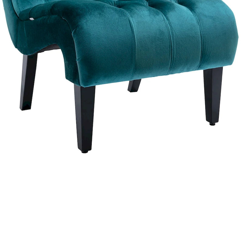 Fauteuil d'appoint sans accoudoirs capitonné en velours – 1 place, plusieurs coloris