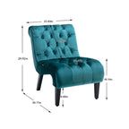 Fauteuil d'appoint sans accoudoirs capitonné en velours – 1 place, plusieurs coloris