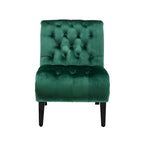 Fauteuil d'appoint sans accoudoirs capitonné en velours – 1 place, plusieurs coloris