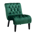Fauteuil d'appoint sans accoudoirs capitonné en velours – 1 place, plusieurs coloris