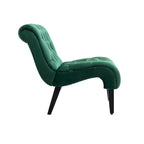 Fauteuil d'appoint sans accoudoirs capitonné en velours – 1 place, plusieurs coloris