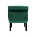 Fauteuil d'appoint sans accoudoirs capitonné en velours – 1 place, plusieurs coloris