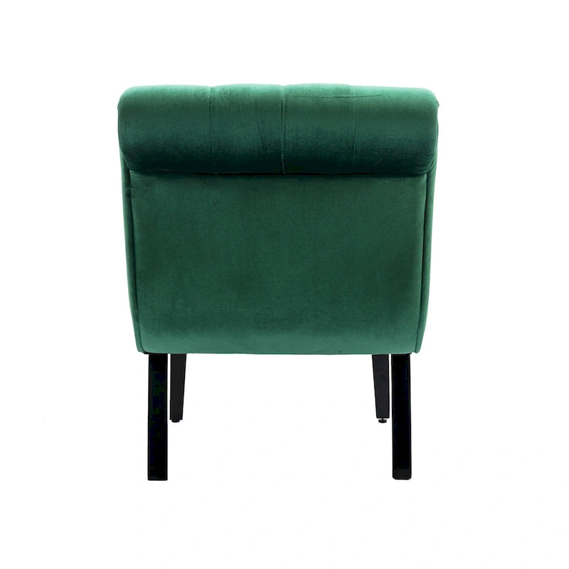 Fauteuil d'appoint sans accoudoirs capitonné en velours – 1 place, plusieurs coloris