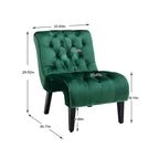 Fauteuil d'appoint sans accoudoirs capitonné en velours – 1 place, plusieurs coloris