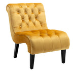 Fauteuil d'appoint sans accoudoirs capitonné en velours – 1 place, plusieurs coloris