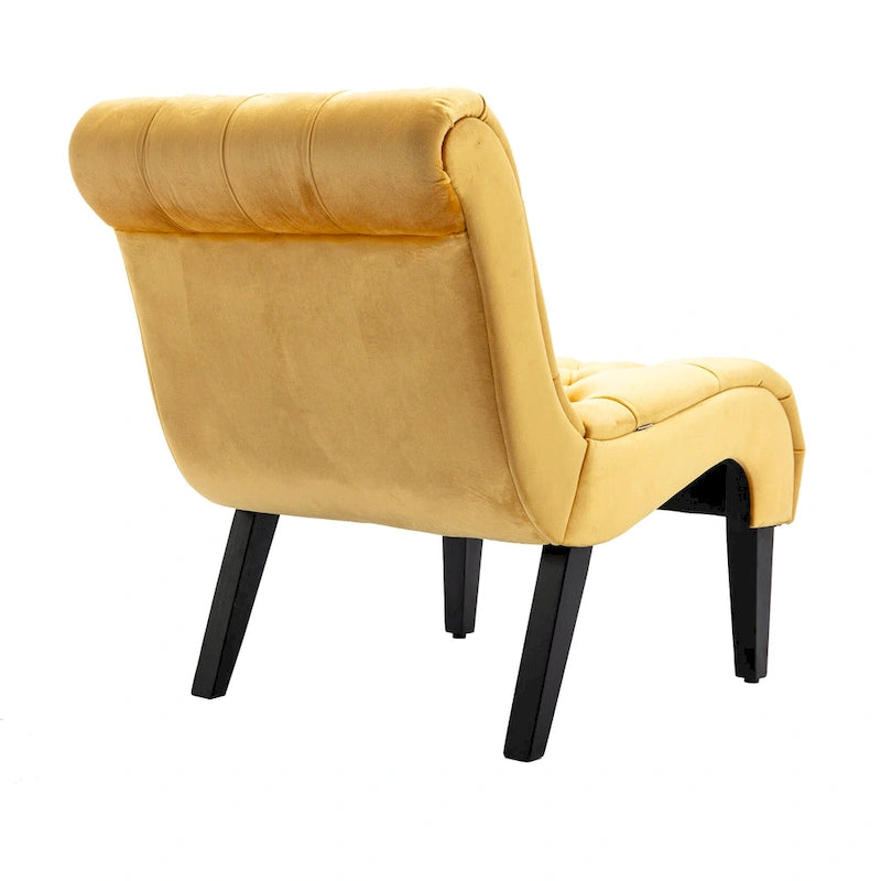 Fauteuil d'appoint sans accoudoirs capitonné en velours – 1 place, plusieurs coloris