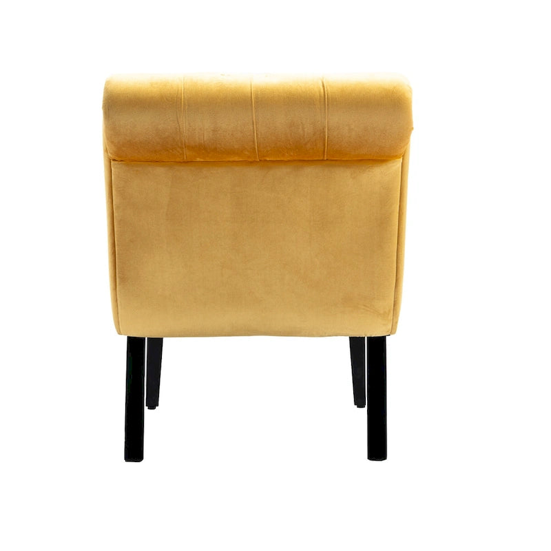 Fauteuil d'appoint sans accoudoirs capitonné en velours – 1 place, plusieurs coloris
