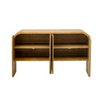 Bahut buffet rétro 4 portes en bois, naturel/noir, avec étagères réglables