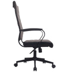 Fauteuil de bureau pivotant à haut dossier en similicuir blanc / noir / beige / marron / gris avec coutures côtelées – 1 place