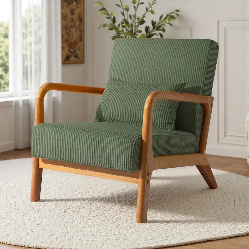 Fauteuil d'appoint du milieu du siècle en velours côtelé – 1 place, plusieurs couleurs
