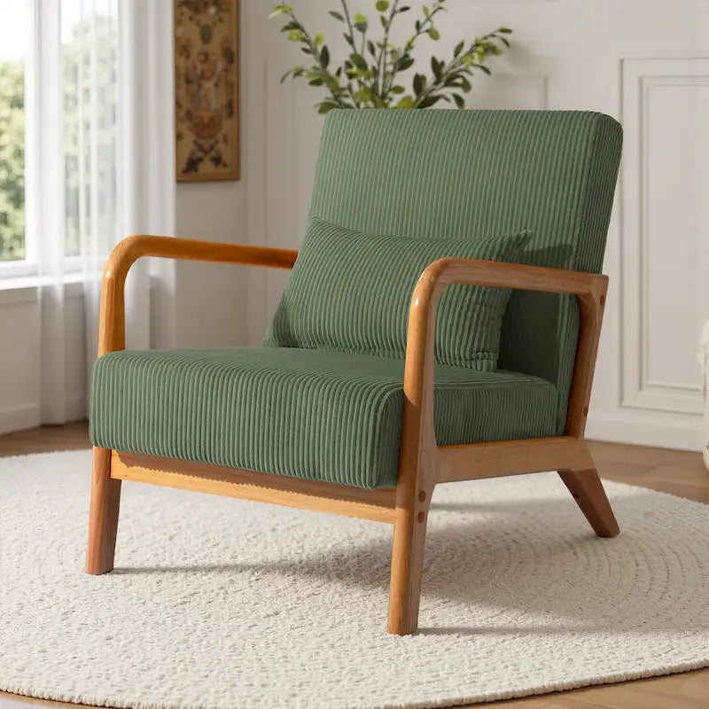 Fauteuil d'appoint du milieu du siècle en velours côtelé – 1 place, plusieurs couleurs