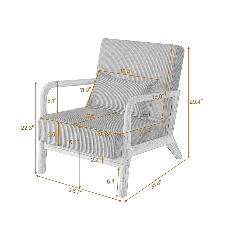 Fauteuil d'appoint du milieu du siècle en velours côtelé – 1 place, plusieurs couleurs