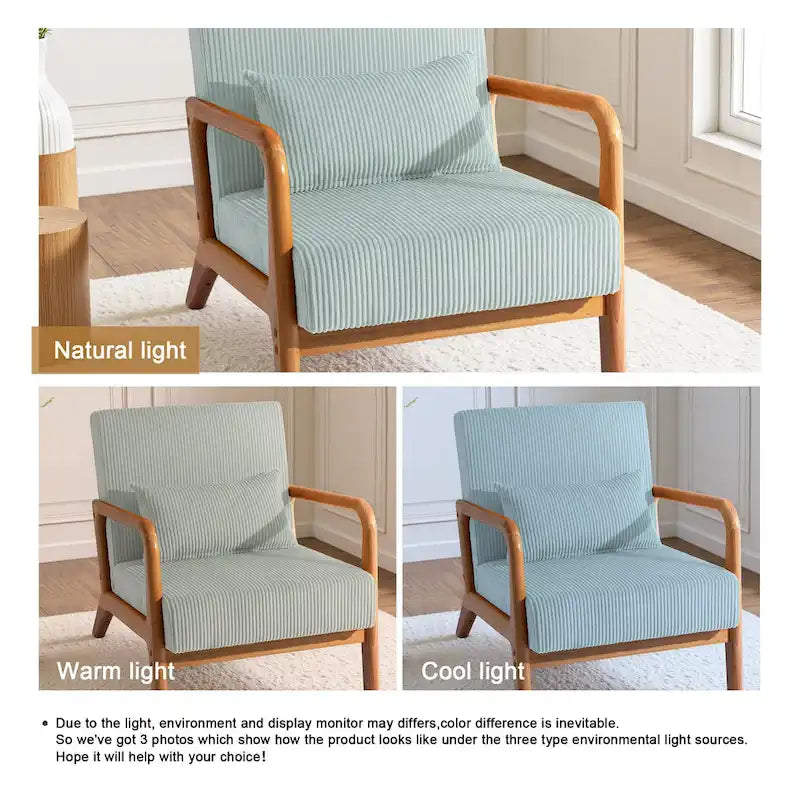 Fauteuil d'appoint du milieu du siècle en velours côtelé – 1 place, plusieurs couleurs