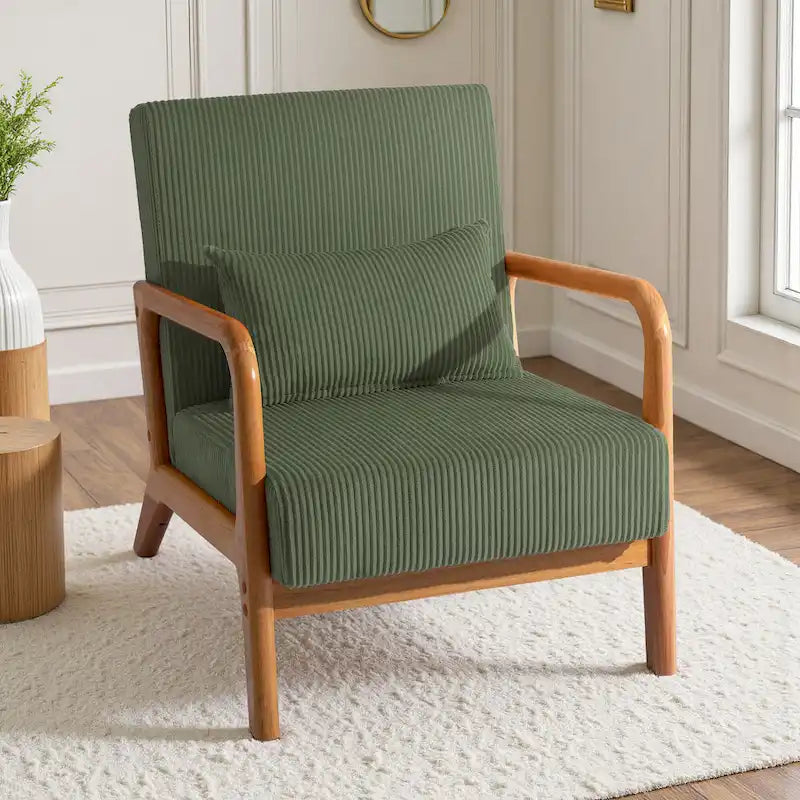 Fauteuil d'appoint du milieu du siècle en velours côtelé – 1 place, plusieurs couleurs
