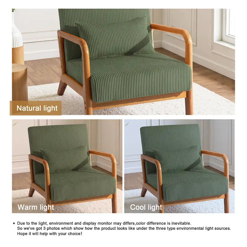 Fauteuil d'appoint du milieu du siècle en velours côtelé – 1 place, plusieurs couleurs