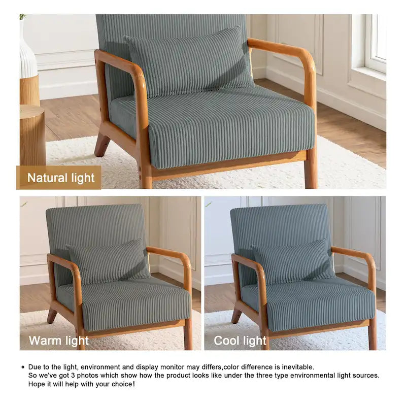 Fauteuil d'appoint du milieu du siècle en velours côtelé – 1 place, plusieurs couleurs