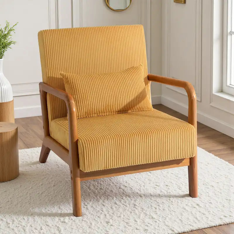 Fauteuil d'appoint du milieu du siècle en velours côtelé – 1 place, plusieurs couleurs