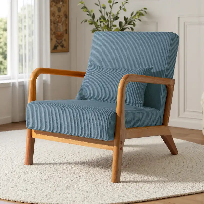 Fauteuil d'appoint du milieu du siècle en velours côtelé – 1 place, plusieurs couleurs