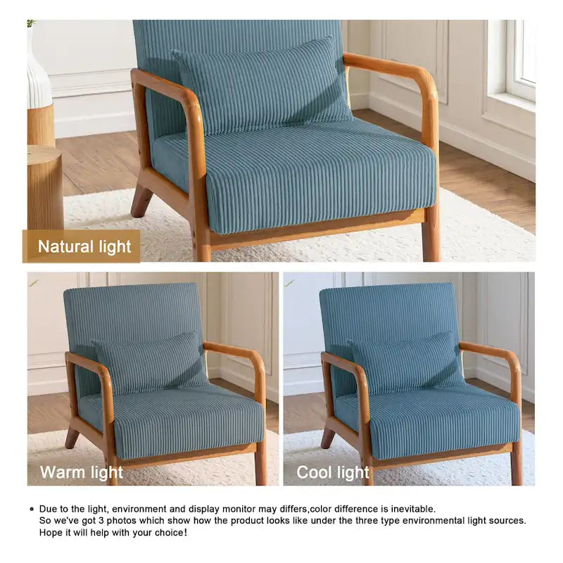 Fauteuil d'appoint du milieu du siècle en velours côtelé – 1 place, plusieurs couleurs