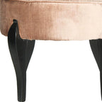 Chaise de coiffeuse petite en lin marron/vert/taupe avec pieds cabriolets – 1 place