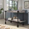 Console de Ferme avec Roues Décoratives et Étagère Inférieure – Plusieurs Couleurs