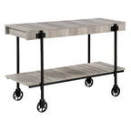 Console de Ferme avec Roues Décoratives et Étagère Inférieure – Plusieurs Couleurs