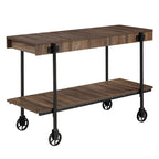 Console de Ferme avec Roues Décoratives et Étagère Inférieure – Plusieurs Couleurs