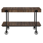 Console de Ferme avec Roues Décoratives et Étagère Inférieure – Plusieurs Couleurs