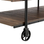 Console de Ferme avec Roues Décoratives et Étagère Inférieure – Plusieurs Couleurs