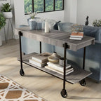 Console de Ferme avec Roues Décoratives et Étagère Inférieure – Plusieurs Couleurs