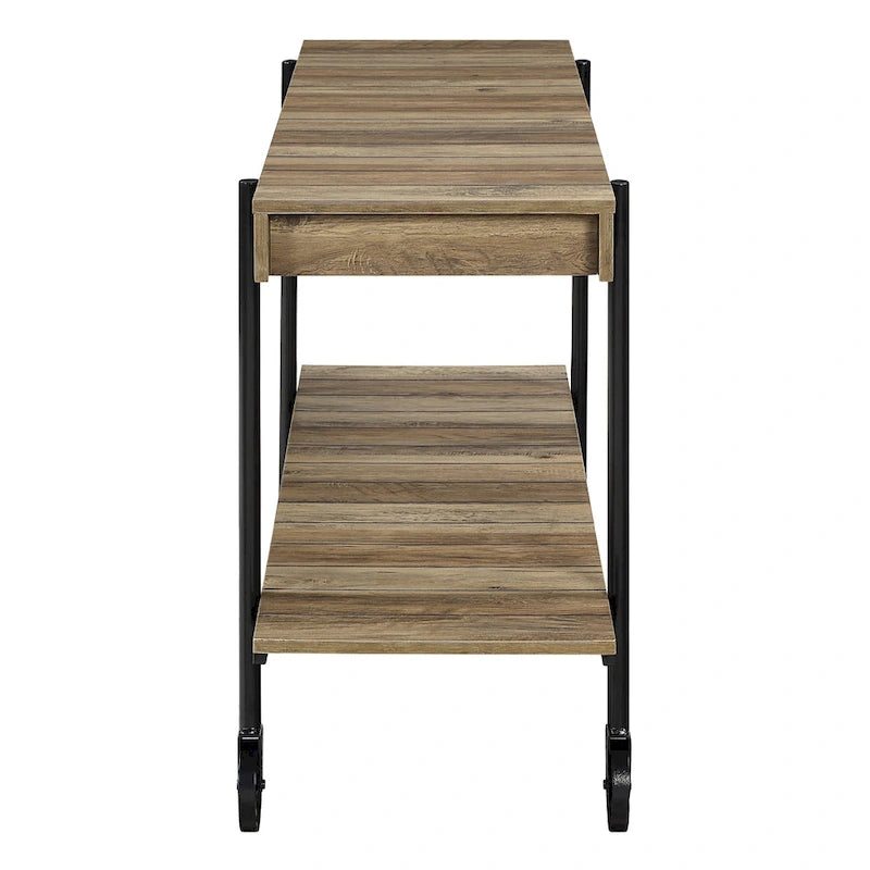 Console de Ferme avec Roues Décoratives et Étagère Inférieure – Plusieurs Couleurs