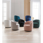 Fauteuil d'appoint pivotant en velours – 1 place, plusieurs couleurs