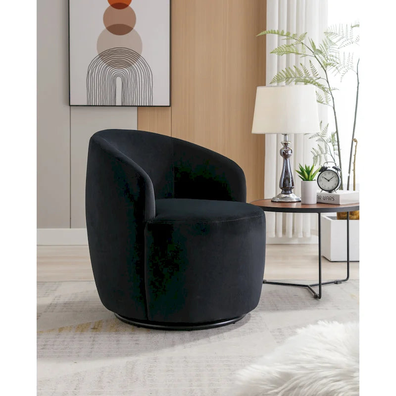 Fauteuil d'appoint pivotant en velours – 1 place, plusieurs couleurs