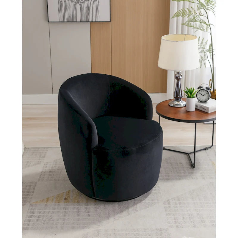 Fauteuil d'appoint pivotant en velours – 1 place, plusieurs couleurs