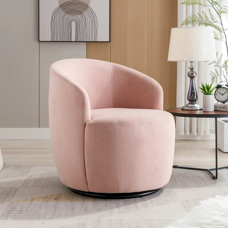 Fauteuil d'appoint pivotant en velours – 1 place, plusieurs couleurs