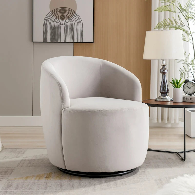 Fauteuil d'appoint pivotant en velours – 1 place, plusieurs couleurs
