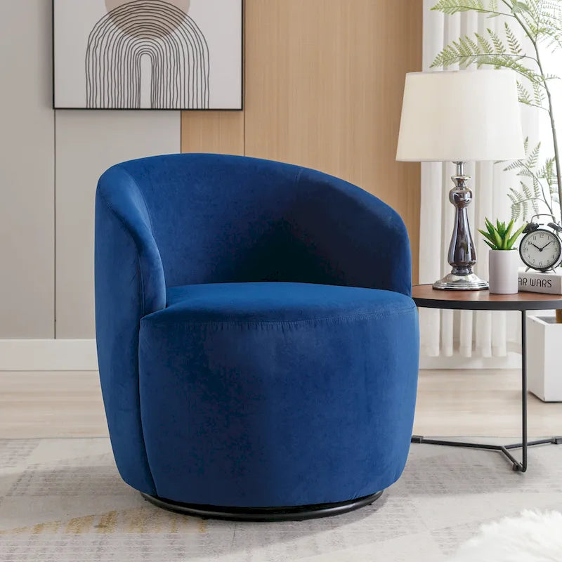 Fauteuil d'appoint pivotant en velours – 1 place, plusieurs couleurs