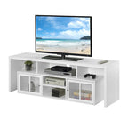 Meuble TV 60" avec portes d'armoire à persiennes et étagères ouvertes – Plusieurs coloris