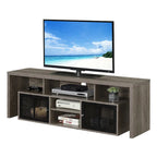Meuble TV 60" avec portes d'armoire à persiennes et étagères ouvertes – Plusieurs coloris