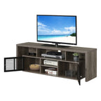 Meuble TV 60" avec portes d'armoire à persiennes et étagères ouvertes – Plusieurs coloris
