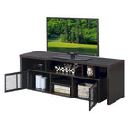 Meuble TV 60" avec portes d'armoire à persiennes et étagères ouvertes – Plusieurs coloris