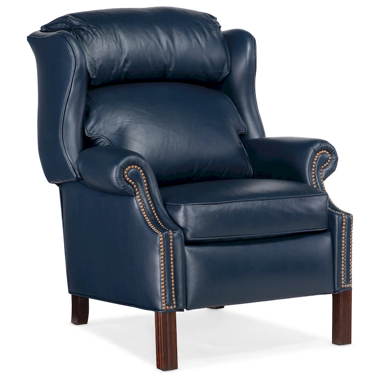 Fauteuil à oreilles inclinable en cuir avec dossier coulissant – 1 place, plusieurs coloris