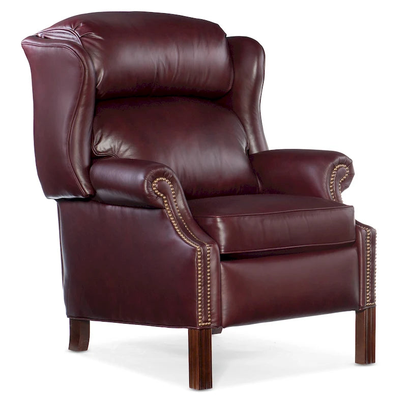 Fauteuil à oreilles inclinable en cuir avec dossier coulissant – 1 place, plusieurs coloris