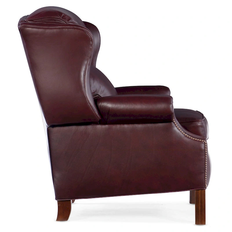 Fauteuil à oreilles inclinable en cuir avec dossier coulissant – 1 place, plusieurs coloris