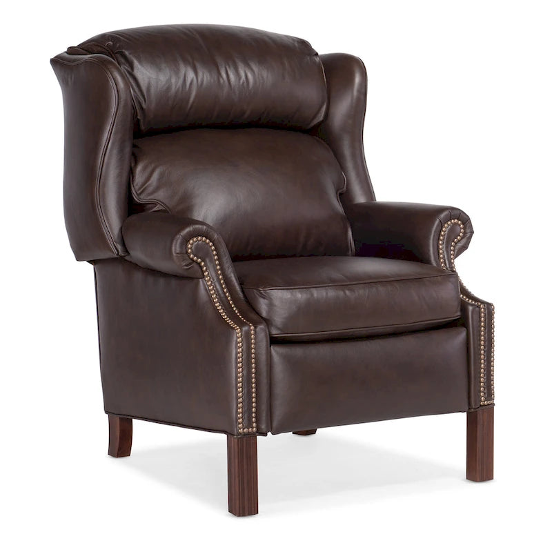 Fauteuil à oreilles inclinable en cuir avec dossier coulissant – 1 place, plusieurs coloris