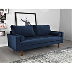 Canapé capitonné en velours de style Mid-Century Modern – 2 places, plusieurs coloris